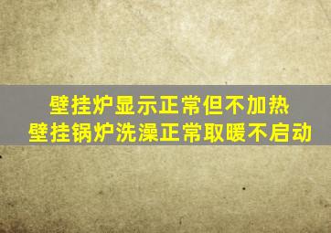 壁挂炉显示正常但不加热 壁挂锅炉洗澡正常取暖不启动